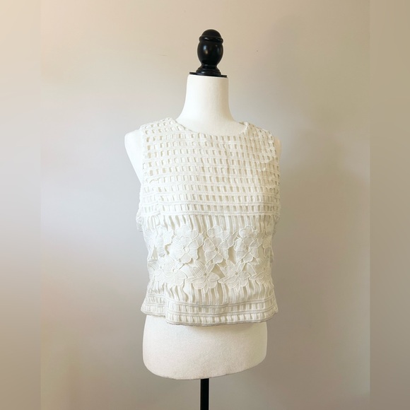 Pink Stitch White Lace Tank, Elegant - size 8 - Picture 1 of 7